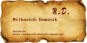 Milkovich Dominik névjegykártya