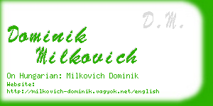 dominik milkovich business card